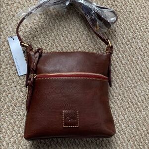 NWT - Dooney & Bourke Chestnut Letter Carrier Bag